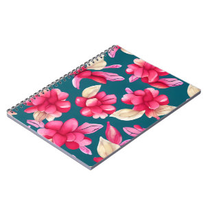 Pink Pastel Watercolor Floral  Notebook