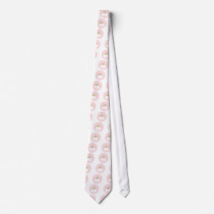 Pink pastel wedding bells tie