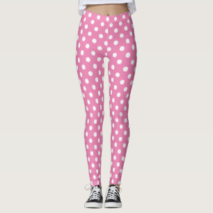Pink Pastel White Polka Dot Leggings