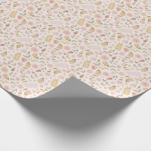 Pink Pastel Wildflower Wrapping Paper