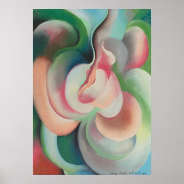 Pink Pastelle by Georgia O'Keeffe - Abstraction Poster (Front)