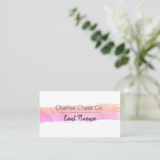 Pink Pastels Watercolor Modern Personalised Business Card