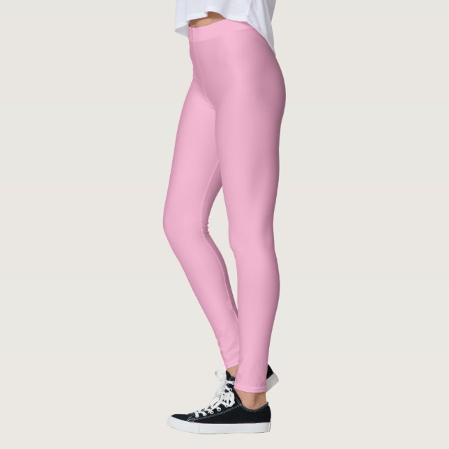 Pink,  pastelsolid colour leggings (Left)
