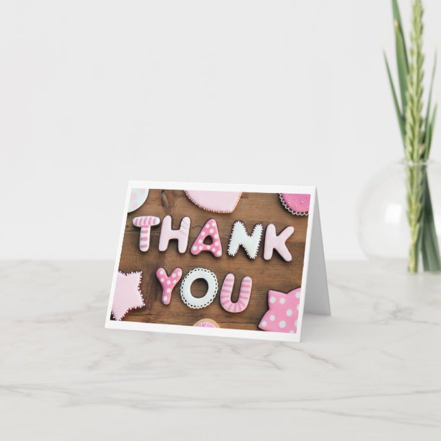 Pink Patch Thank You Card (Front)