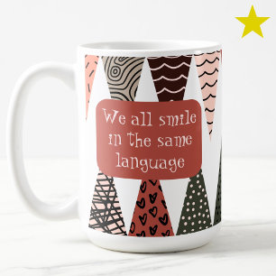 Pink Patchwork Flag Doodle Patterns Love Phrase Coffee Mug