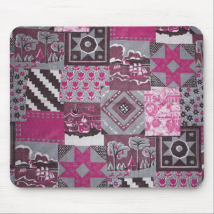 Pink Patchwork Mousepad