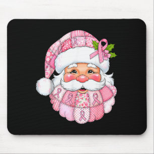 Pink Patchwork Santa Breast Cancer Awareness Chris Mouse Mat