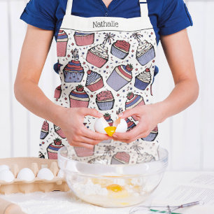 Pink Patriotic 4th of July Cupcakes Personalised Apron