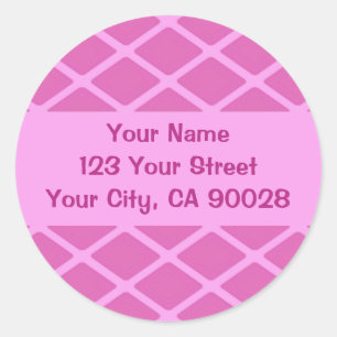pink pattern address label