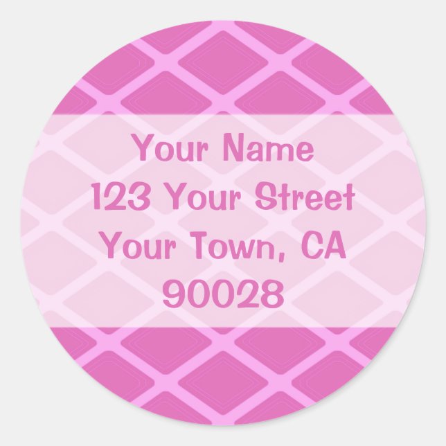pink pattern address labels (Front)