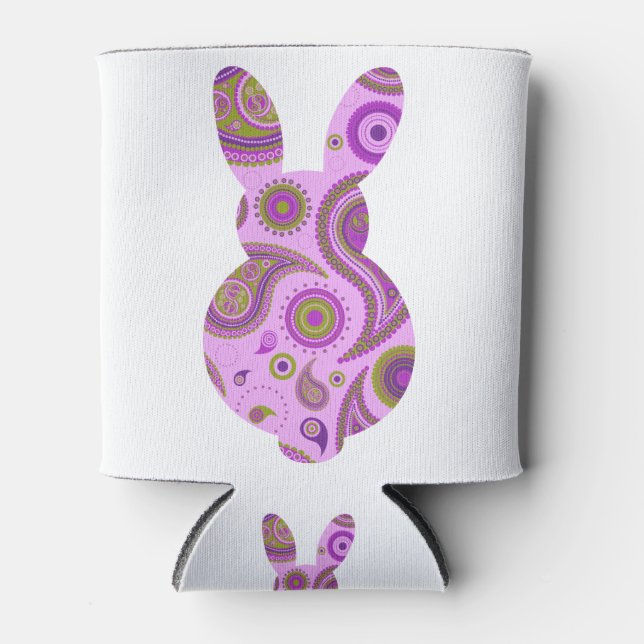 Pink Pattern Bunny Shape Can Cooler (Front)