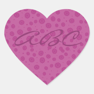 Pink Pattern Heart Sticker