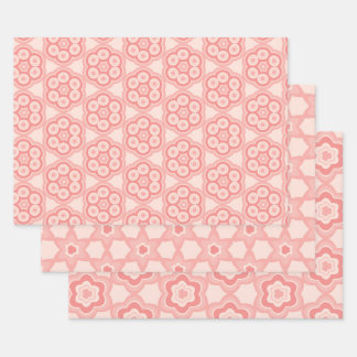 Pink pattern wrapping paper sheet