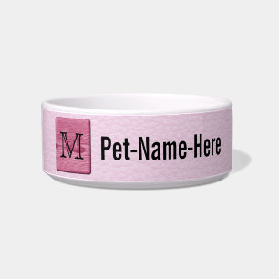 Pink Patterned Image, with Custom Monogram Letter. Bowl