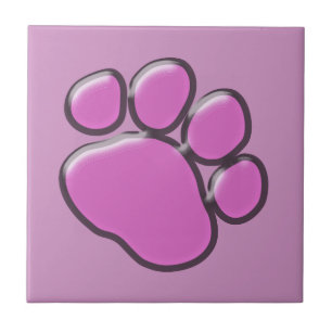 Pink Paw, Dog Paw, Animal Paw, Paw Print Tile