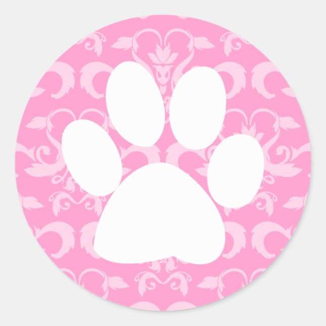 Pink Paw Elegant Sticker (Front)