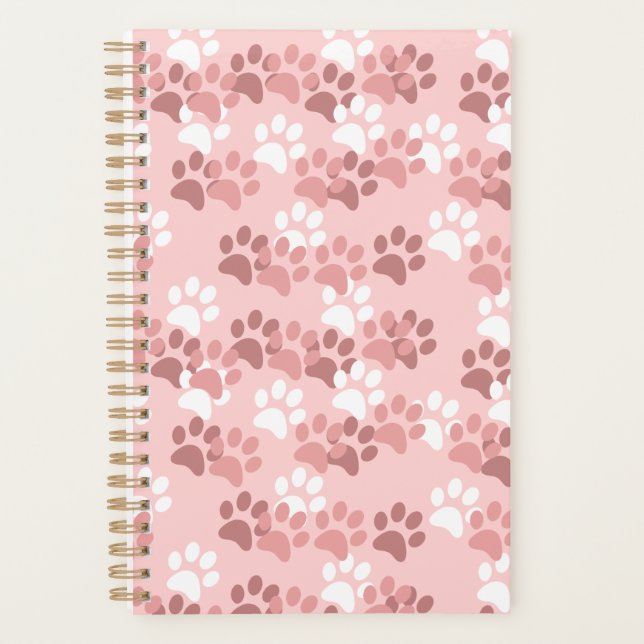 Pink Paw Print Planner (Front)