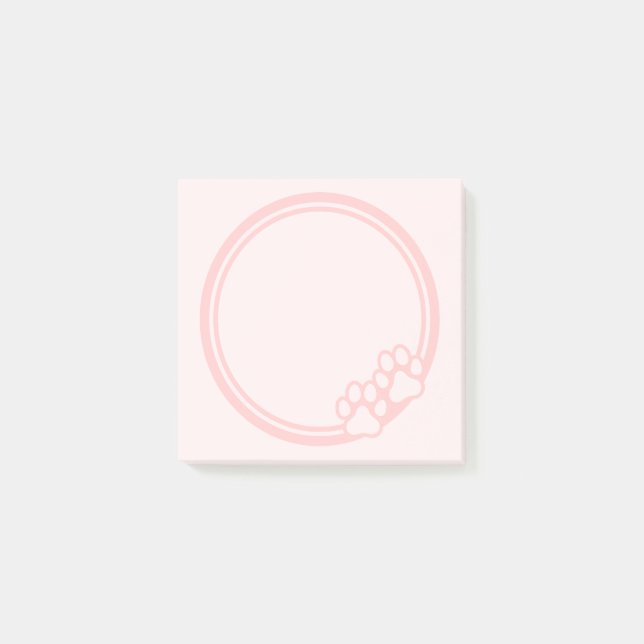 Pink Paw Print  Post-it Notes (Front)