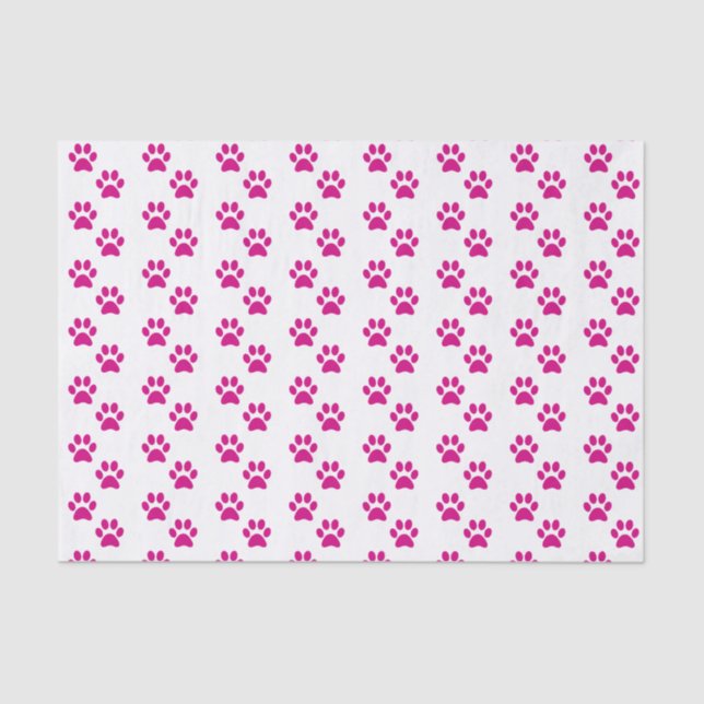 Pink Paw Print Tissue Paper (Front)