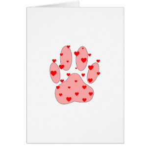 Pink Paw Print With Hearts