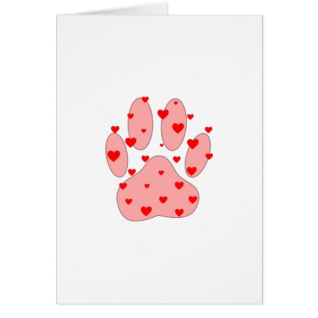 Pink Paw Print With Hearts (Front)