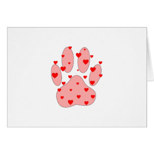 Pink Paw Print With Hearts