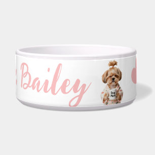 Pink Paw Prints Cute Dog Name White  Pink 