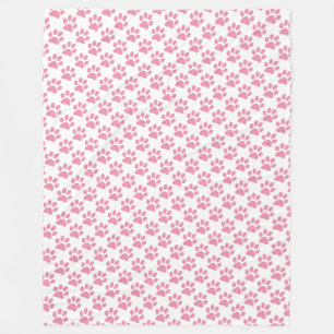 Pink Paw Prints Fleece Blanket
