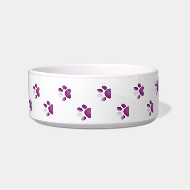 Pink Paw Prints Pet Bowl (Front)