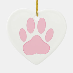 Pink Pawprint Ceramic Tree Decoration