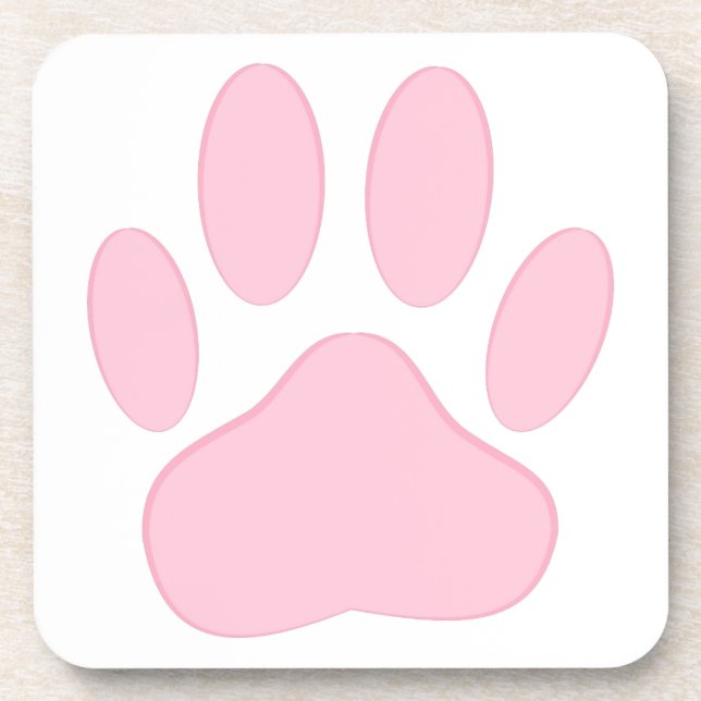 Pink Pawprint Coaster (Front)