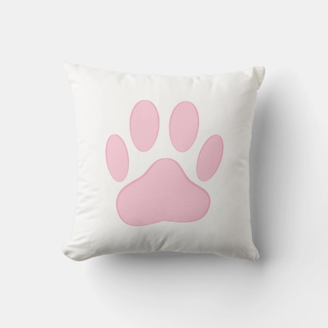 Pink Pawprint Cushion (Front)