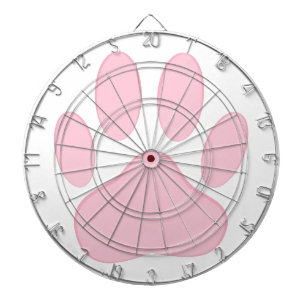 Pink Pawprint Dartboard