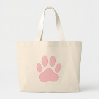 Pink Pawprint Large Tote Bag