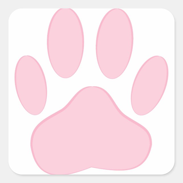 Pink Pawprint Square Sticker (Front)