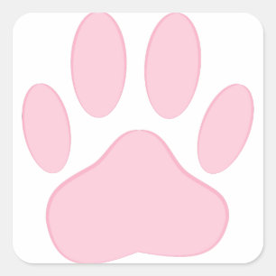 Pink Pawprint Square Sticker