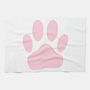 Pink Pawprint Tea Towel