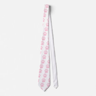 Pink Pawprint Tie