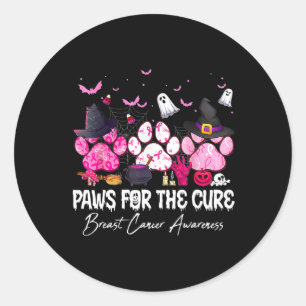 Pink Paws For The Cure Breast Cancer Awareness Dog Classic Round Sticker