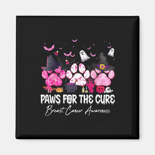 Pink Paws For The Cure Breast Cancer Awareness Dog Magnet (Front)