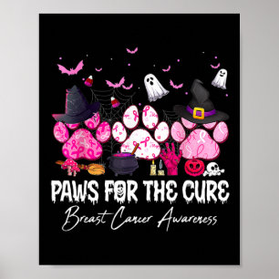 Pink Paws For The Cure Breast Cancer Awareness Dog Poster