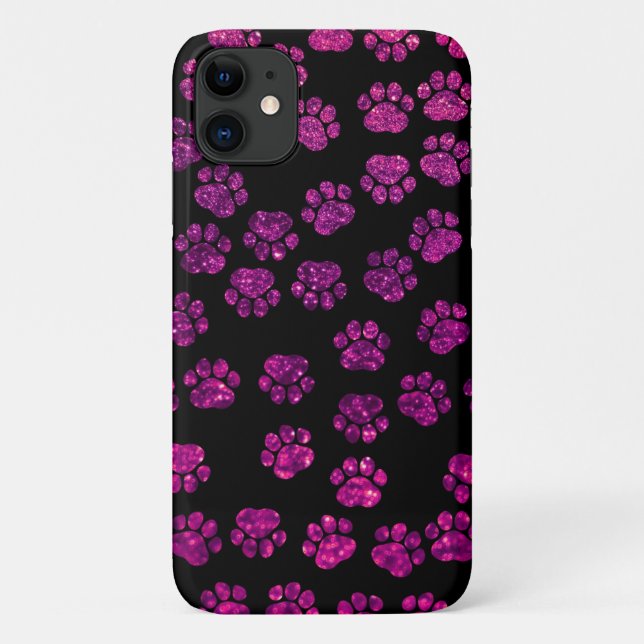 Pink Paws, Glitter Paws, Pink Glitter, Dog Paws Case-Mate iPhone Case (Back)
