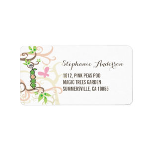 Pink Pea In A Pod Girl Baby Shower Address Labels