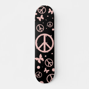 Pink Peace and Butterflies Skateboard