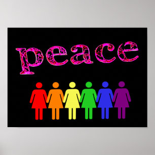 pink peace black LGBTQIA Poster