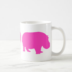 Pink Peace Love and Hippos Coffee Mug