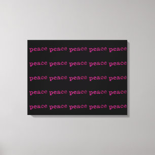 pink peace on black canvas print