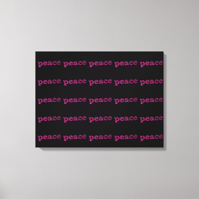 pink peace on black canvas print (Front)