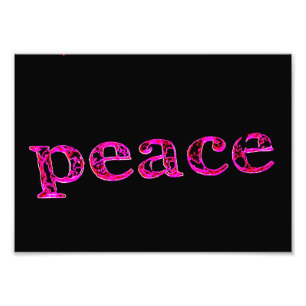 pink peace on black photo print