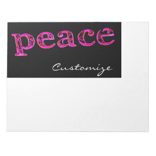 Pink peace on black Thunder_Cove Notepad